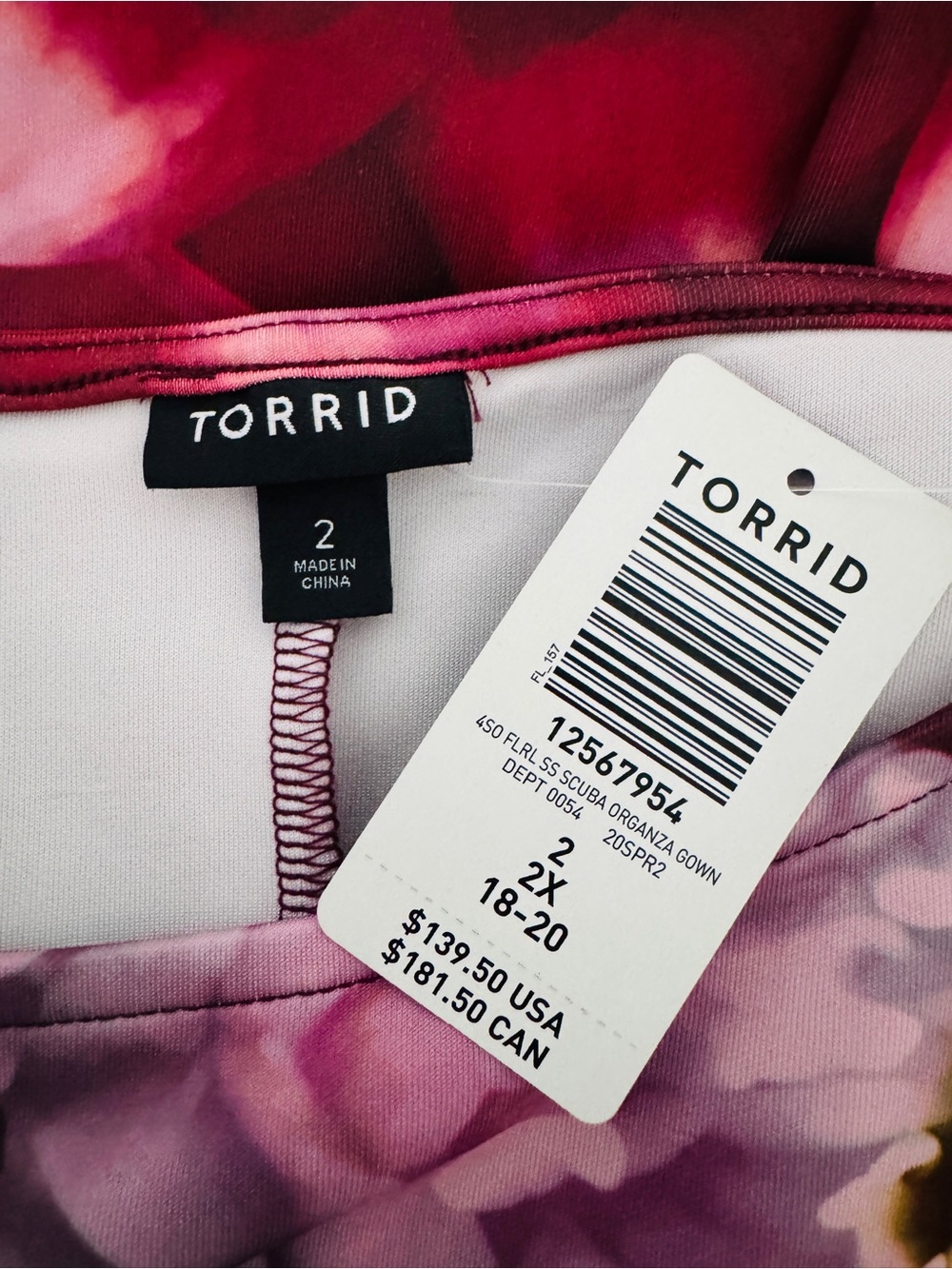 Torrid Floral Scuba Dress, Size 2X - NWT - Picture 7 of 8